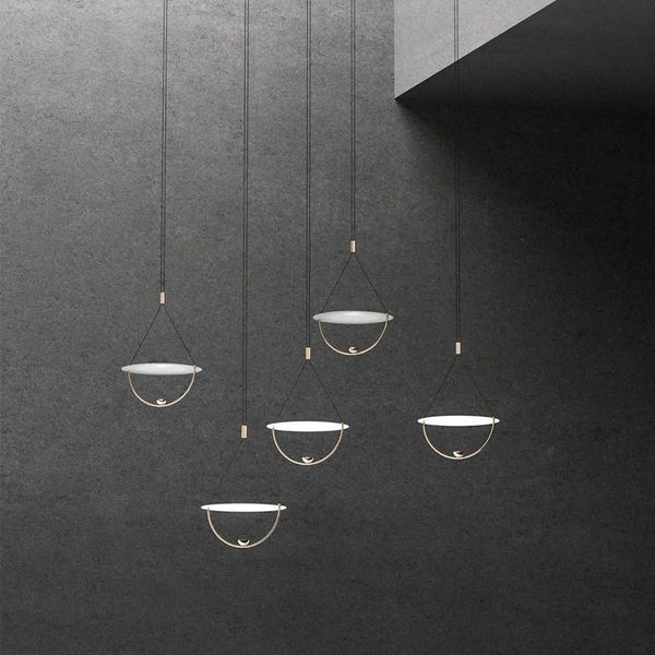 

pendant lamps europe led stone nordic lamp chandelier ring hang wall moon bedroom