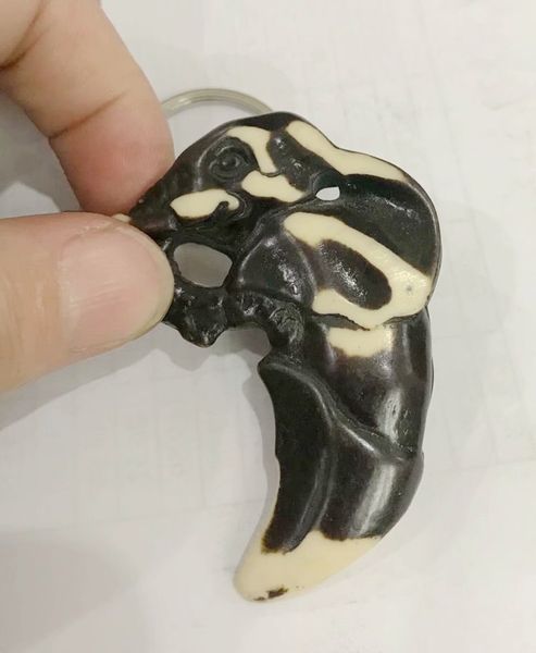 

12 pcs design personality tribal bone fashion elephant totem keychain male punk jewelry, Slivery;golden