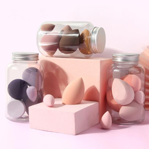 

sponges, applicators & cotton 7pcs makeup sponge eggs foundation bb cream powder puff with storage tank wet or dry use sponges
