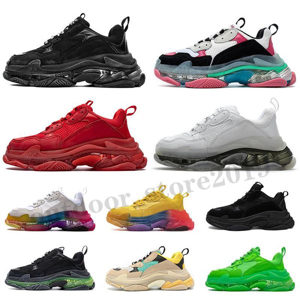 

men women shoe white black pink triple s low make old sneaker combination soles boots mens womens shoes sports chaussures