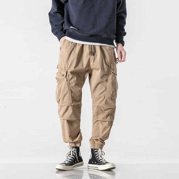 

men's pants army military style tactical male camo jogger plus size cotton many pocket men baggy cargo trousers aigp mh39, Black