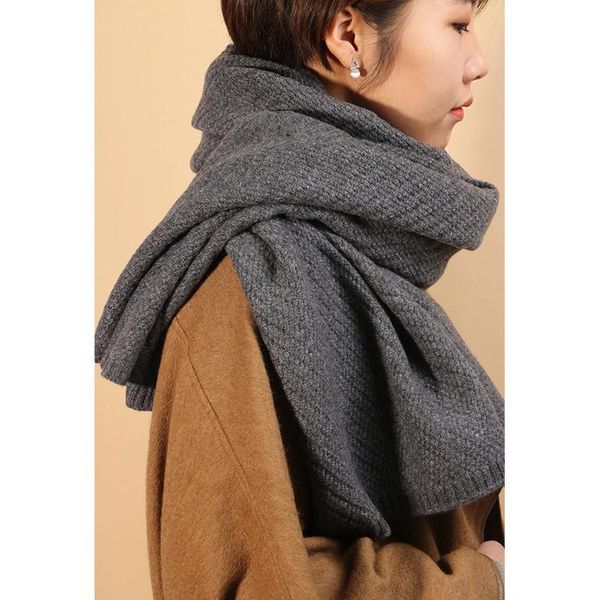 

scarves cashmere wool scarf women big blanket thicken warm echarpe wraps ladies foulard femme winter solid merino, Blue;gray