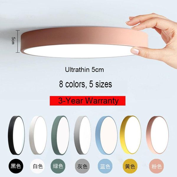 

ceiling lights modern ultra-thin simple macaron colorful led light 5cm thin lamp round flat bedroom 18w 24w 36w 48w