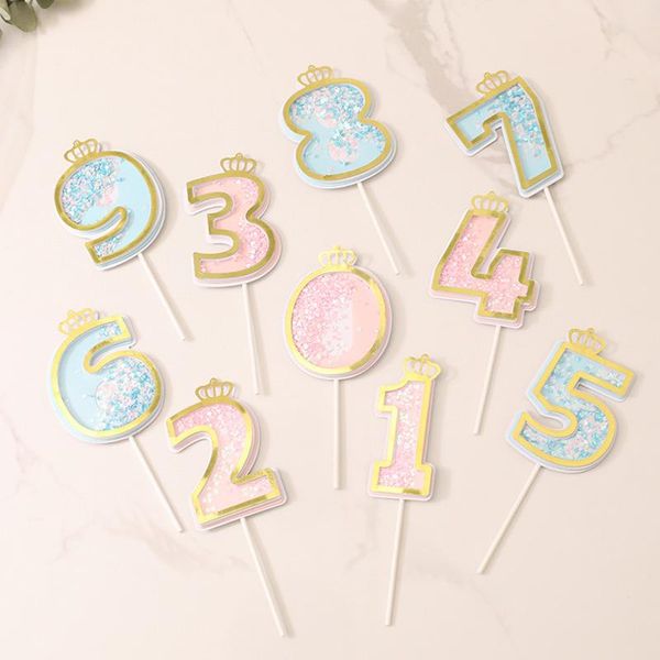 

other festive & party supplies number cake ers baby shower decoration birthday insert wedding cakes dessert decor pink blue