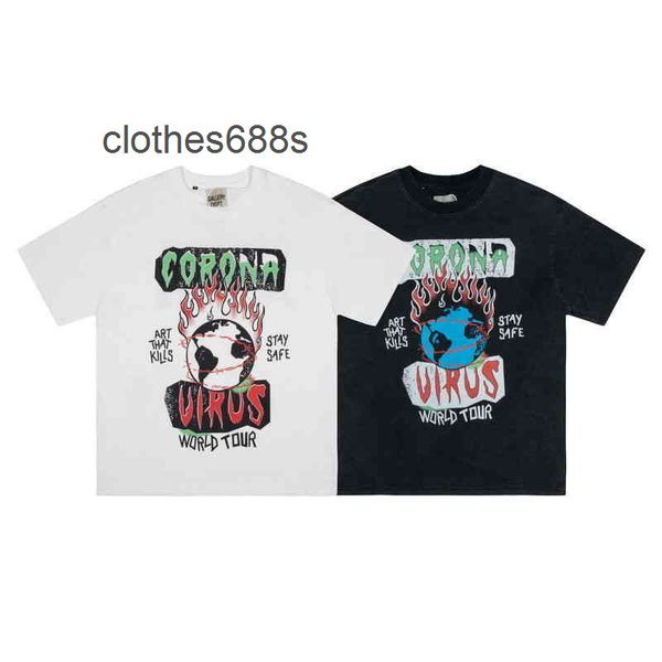 

designer men's sweaters gallerydept t shirt high street fog washed vintage printed vtg loose short sleeve shirtsalw5, White;black