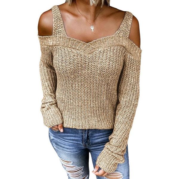 

women's sweaters knitted sweater long sleeve off shoulder women clubwear soft comfortable knitwear ladies pullovers clothes vintage, White;black