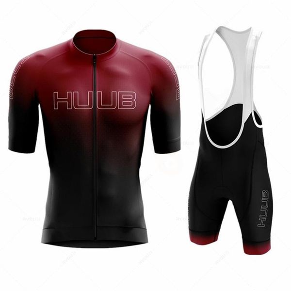

racing sets 2021 huub pro team cycling jersey summer short sleeves clothing breathable mtb triathlon riding ropa ciclismo hombre set, Black;blue