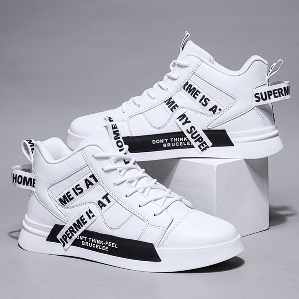 

high shoes, men's board korean fashion, versatile boys' gaobang sports small white new in autumn 2021