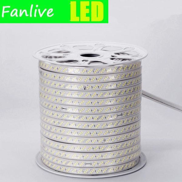 

strips fanlive 100m/lot 180leds/m three row strip light ac110v 220v smd 5730 ip65 waterproof neon led lamp flexible lighting 21w/m