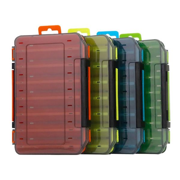 

fishing accessories double sided boxes14 compartments lure tackle box hook plastic storage