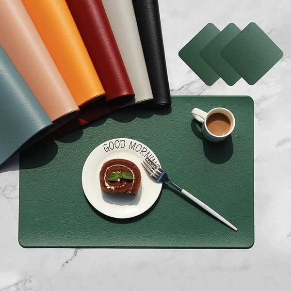 

mats & pads nordic style imitation leather placemats waterproof and oilproof heat insulation table el home