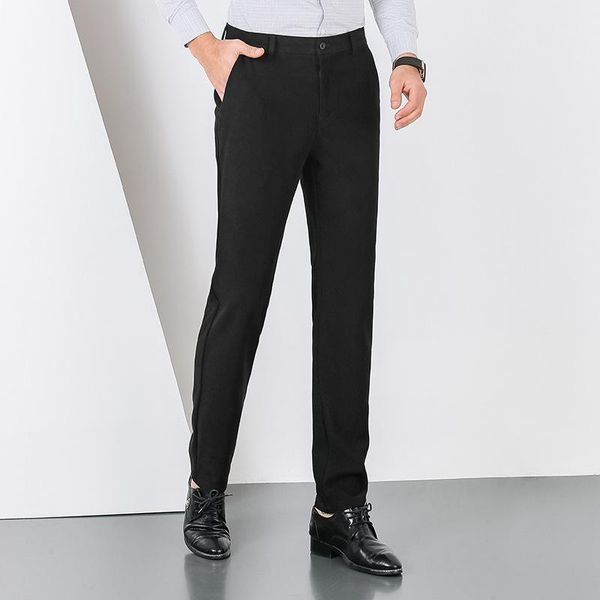 

autumn men's business casual pants fashion dad simple comfortable, Black