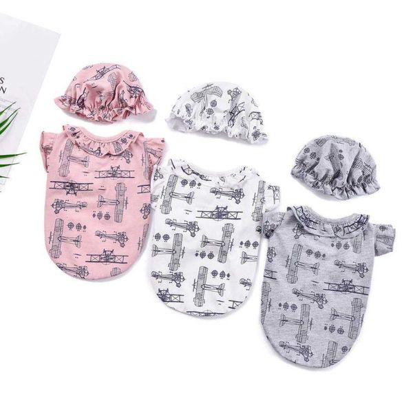 

dog apparel summer pajamas vest hat cap doggy puppy cat clothing yorkshire chihuahua poodle pomeranian schnauzer pug clothes dropship