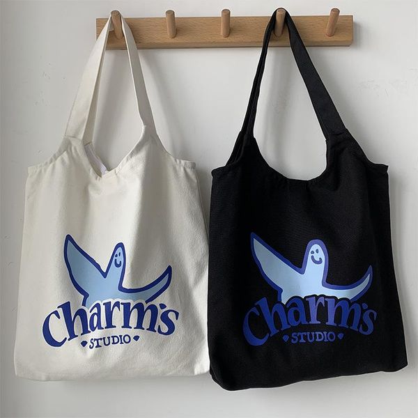 

evening bags women's canvas totes korean shoulder cloth shopping bag eco foldable large female handbag for girls 2021 shopper