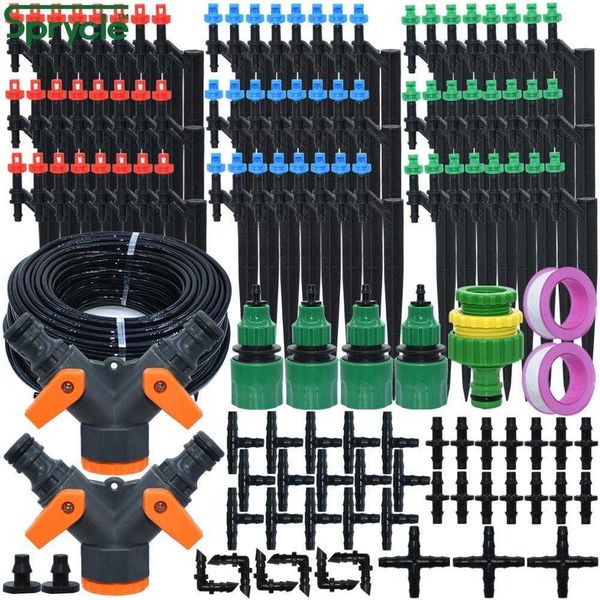 Sprycle 25M Garden Micro Drip Kits Kits Kits Citsing Watering System Automate Регулируемый распылитель капертатора для 4/7 мм 1/4 '' Hose 210610