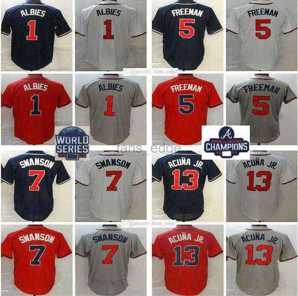 

custom men women youth baseball jerseys freddie an dansby swanson ronald acuna jr 12 jorge soler 20 marcell ozuna 11 ender inciarte, Black