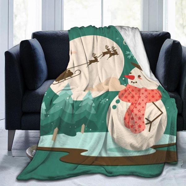 

blankets 3d printed christmas happy snowman cozy warm fleece throw winter blanket xmas dropship wholesale family kid flannel throws