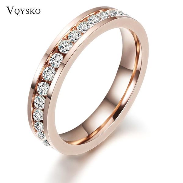 

one row clear cz crystal engagement rings for women fashion stainless steel jewelry wedding ring wholesale cluster, Golden;silver