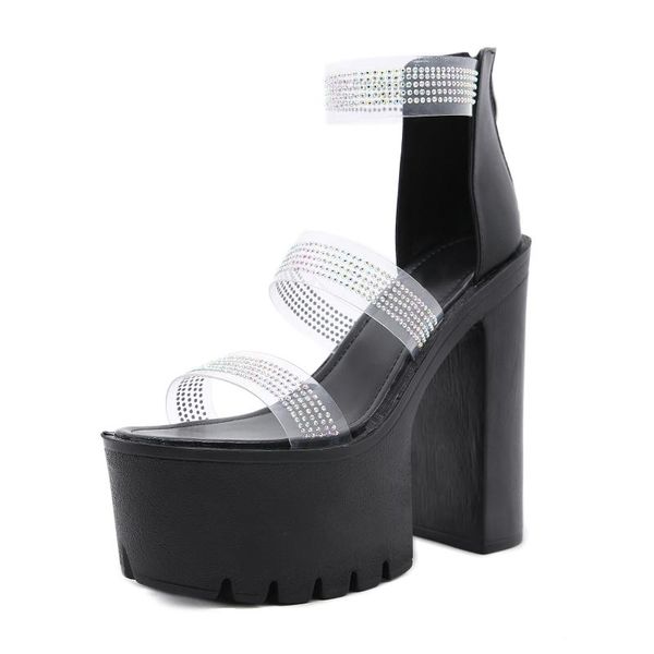 

arrival womens sandals summer high heels platform pumps lady size 40 41 42 qq055, Black