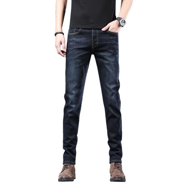 

men's jeans brand 2021 arrivals men's stretch-fit quality casual mens denim pants straight slim fit dark grey trousers, Blue