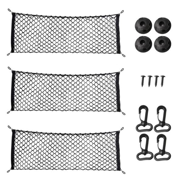 

car organizer 3 sets trunk luggage storage cargo organiser nylon elastic mesh net auto care styling cn002-bk