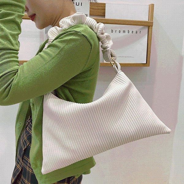 

shoulder bags women leather handbag fashion tote female armpit sac a main vintage hand bag pleated