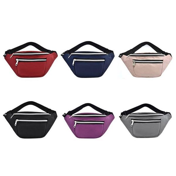 

waist bags men women wear-resistant nylon bag mobile phone holder purse double zipper chest handbag pack