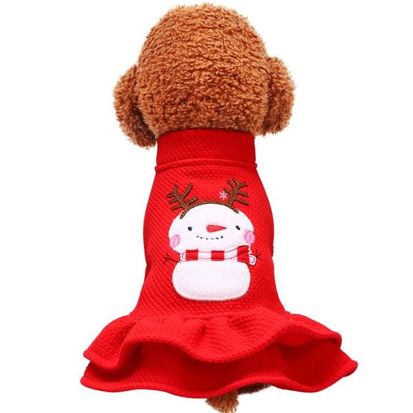

dog apparel christmas pet dress winter warm lovely red puppy lace skirt yorkie chihuahua cat clothes year coat jacket supplies
