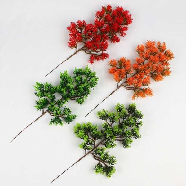 

artificial thuja pine tree branches plastic pinaster cypress grass wedding needle leaves wreath home office decor decorative flowers & wreat