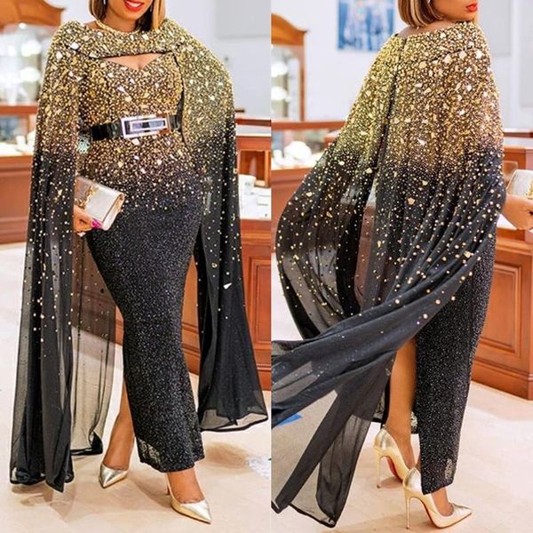 

african dresses for women 2021 elegant long dress cape style evening party robe africa clothes maxi ethnic clothing, Red