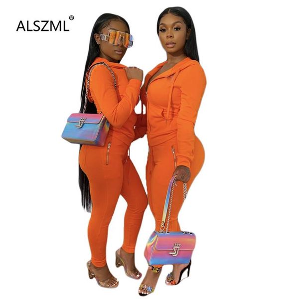 

women's tracksuits orange long sleeve zipper crop and pants 2 pieces set casual lady fashion high street outfits, Gray