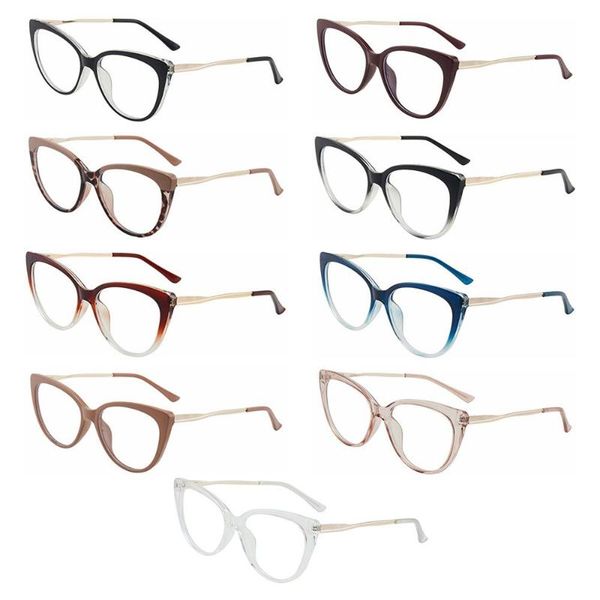 

sunglasses retro spring hinge cat eye tr90 readers glasses computer goggles office blue light blocking, White;black