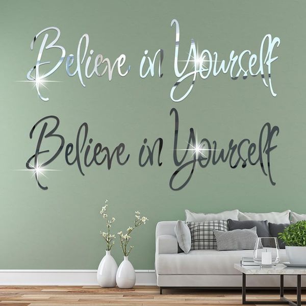 

wall stickers 3d letter combination mirror sticker bedroom living room decoration