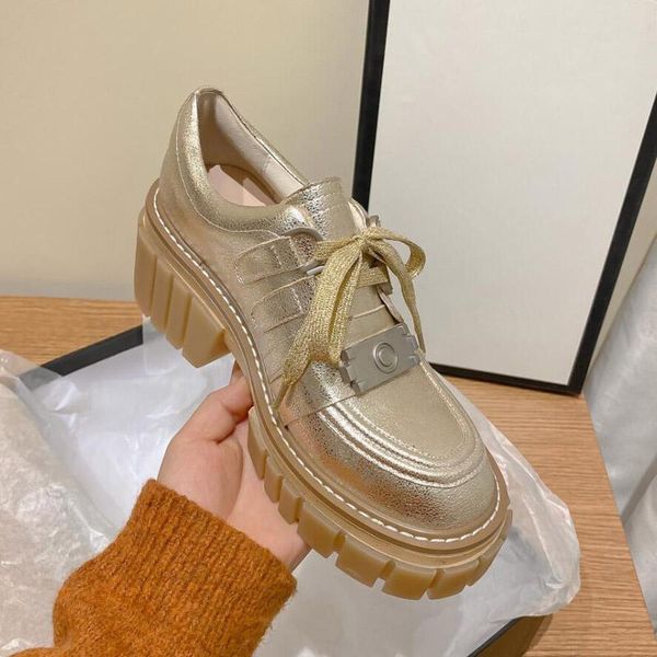 

size 33~40 high-quality spring autumn fashion genuine leather lace up casual shoes women pumps silver gold platform my-21 dress, Black