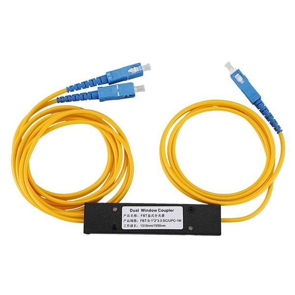 

ftth sc upc 1x2 plc singlemode fiber optical splitter fbt coupler traffic light