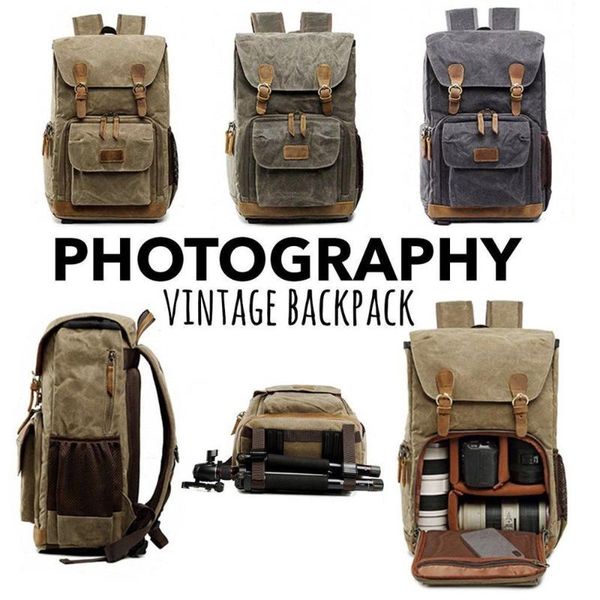 

backpack premium vintage pography outdoor waterproof canvas bag ravel school