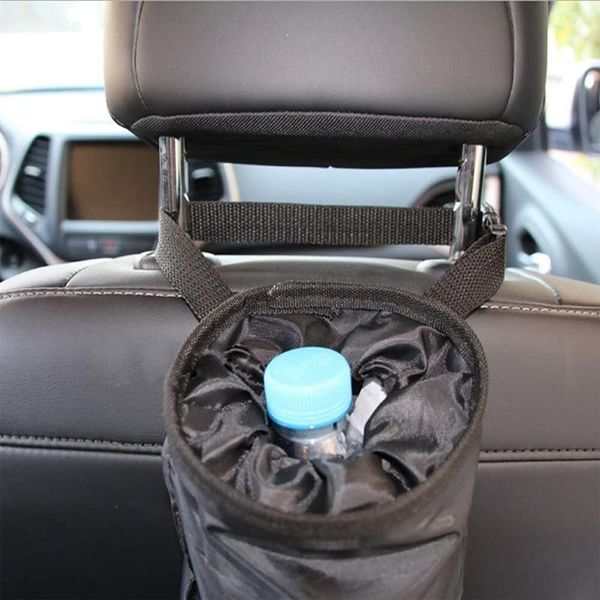 

other interior accessories portable car seat back trash garbage bags hanging detachable auto storage can leak-proof dust holder case box bin