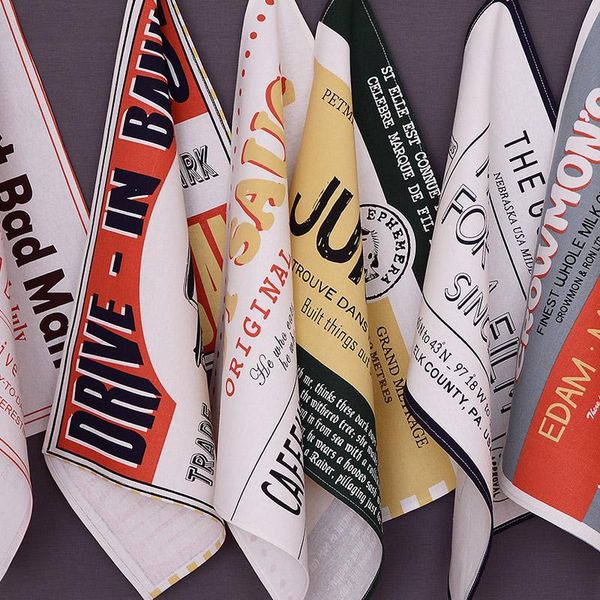 

table napkin american poster style cotton linen placemat retro plates tablecloth tea towel potholder heat insulation mats napkins