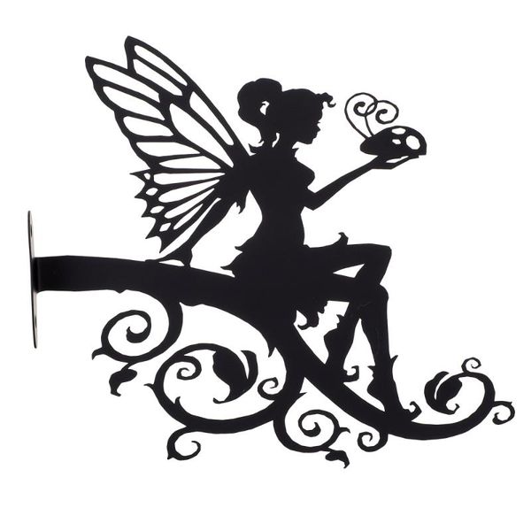 

planters & pots creative silhouette ornament garden flower fairy shape decor for tree (black)