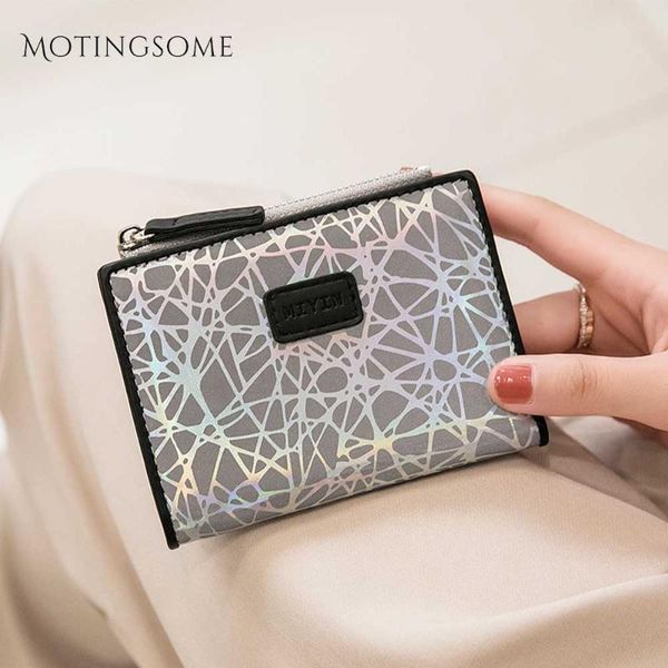

wallets geometric laser leather womens and purses slim mini square summer wallet short style card holder luxury design 2021, Red;black
