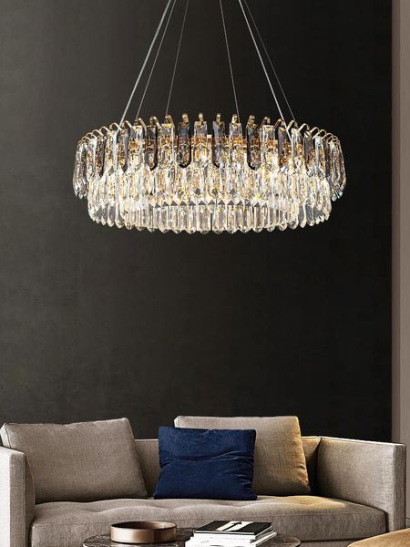 

pendant lamps living room crystal chandelier light luxury post-modern minimalist dining home atmospheric bedroom lamp 2021