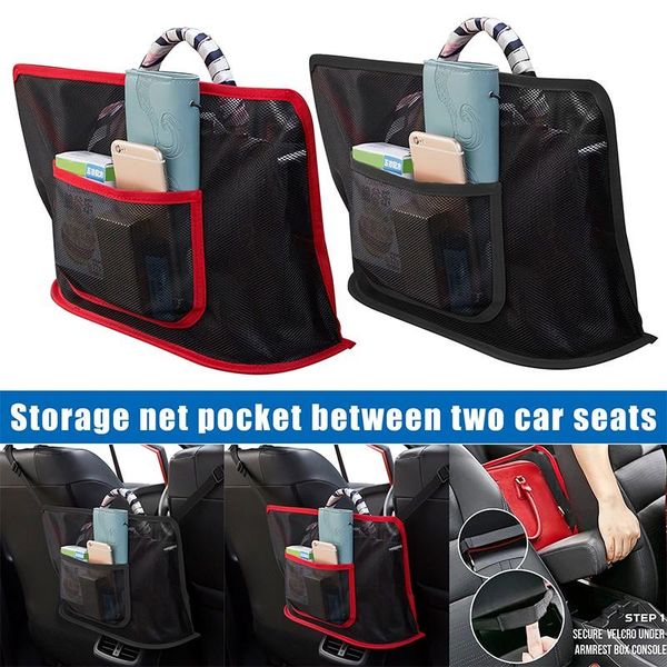 

car organizer net pocket handbag holder seat side storage mesh bag for documents phone