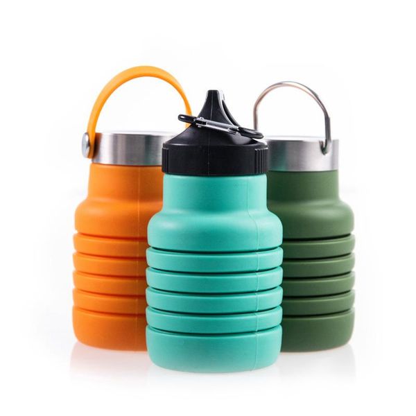 

water bottle 550ml silicone fitness portable sports outdoor folding