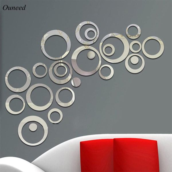 

wall stickers sticker mirror flower art sofa mural acrylic home decoration silver tv background decor
