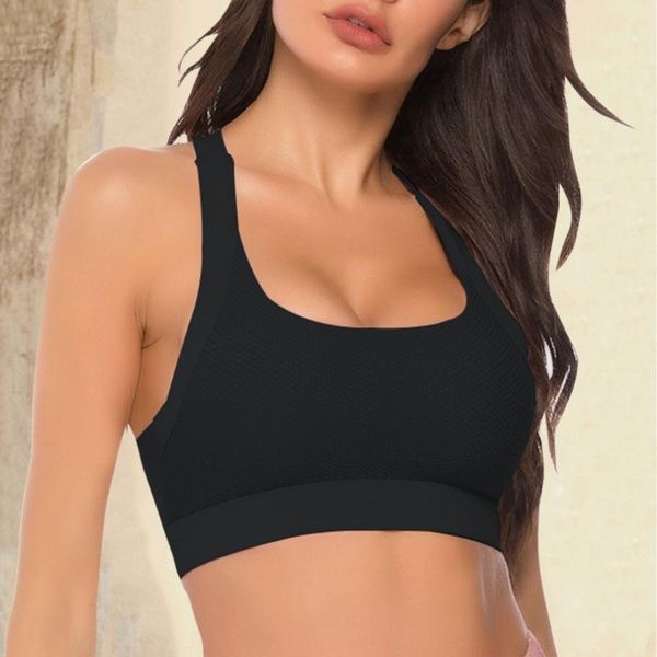 

yoga outfit sports bra women fitness seamless solid quick dry padded gym crop push up sport #t1q