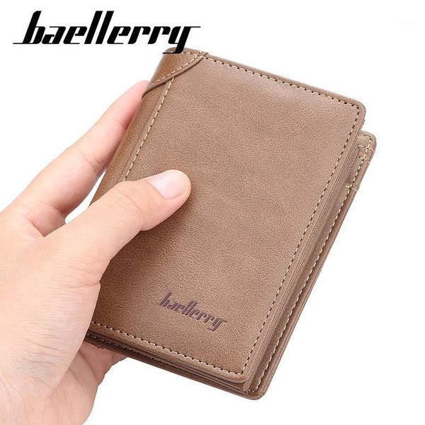 

baellerry brand men's wallet multi-function male short card holder small retro billetera hombre wallets1, Red;black