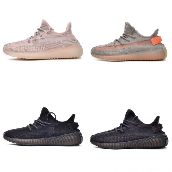 

qm6bb with box static reflective women kanye west asriel mens ash shoes 350 big size running blue cinder yecheil, Black