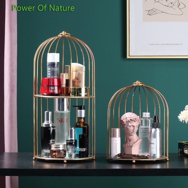

storage boxes & bins luxury nordic deskmakeup organizer iron dressing table cosmetic bathroom skin care box perfume display