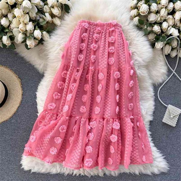 

spring fashion women's wear sweet mao polka dot high waist faldas largas mujer harajuku skirt r612 210527, Black