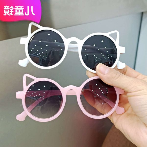 

sunglasses cat ear children's fashion personality sunglasses uv cute baby glasses trend, Blue